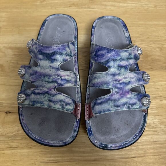 Alegria Shoes - ALEGRIA Triple Leather Strap Venice Sandals Impressionista Women Sz 8.5 39
